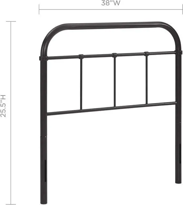 Alt view image 2 of 5 - Modway Serena Rustic Farmhouse Style Steel Metal Twin Headboard Antique Size in Brown