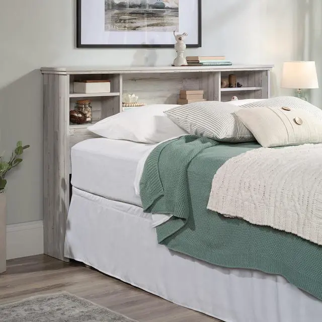 Alt view image 2 of 7 - Sauder River Ranch Full-Queen Headboard, White Plank Finish