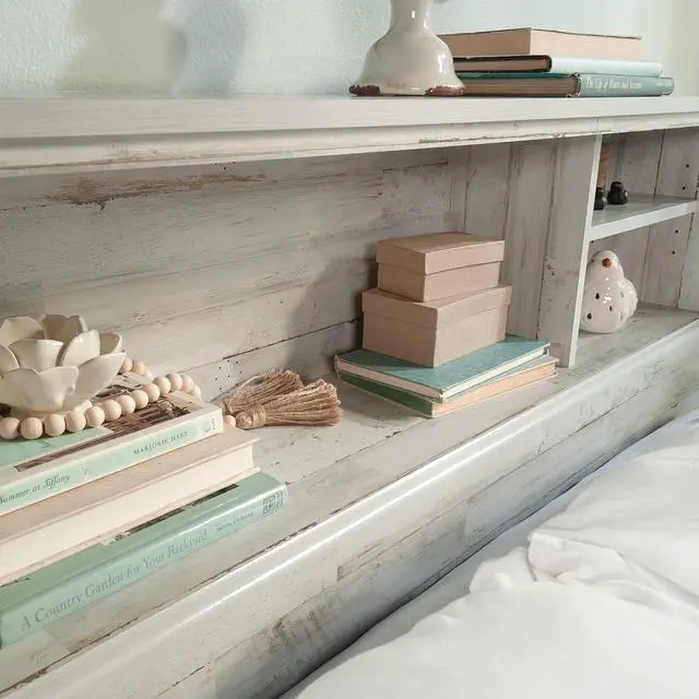 Alt view image 4 of 7 - Sauder River Ranch Full-Queen Headboard, White Plank Finish