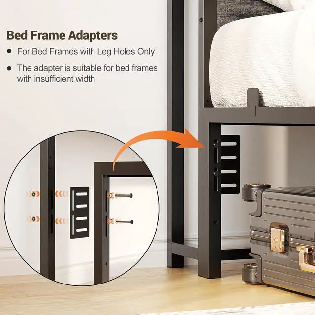 Alt view image 7 of 7 - Unikito Headboard for Twin Size Bed with Storage Shelf, Head Board with 3 Outlets and 2 USB Ports, Headboards with RGB LED Light, Height Adjustable, Sturdy and Stable, Easy Assembly, Black Oak