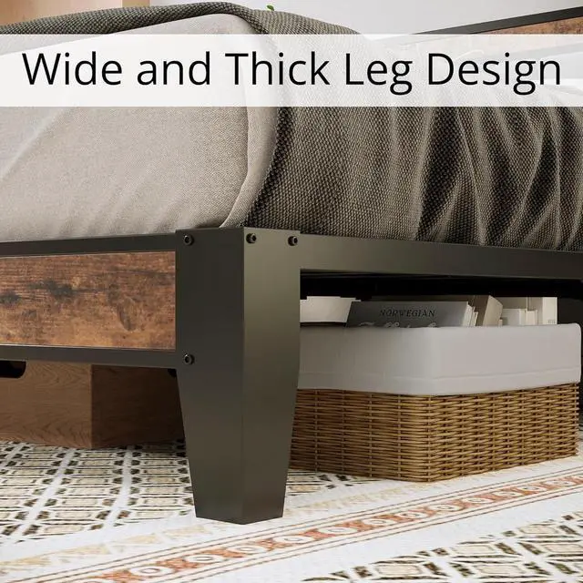 Alt view image 7 of 7 - LIKIMIO Twin Bed Frames, Storage Headboard with Charging Station, Solid and Stable, Noise Free, No Box Spring Needed, Easy Assembly