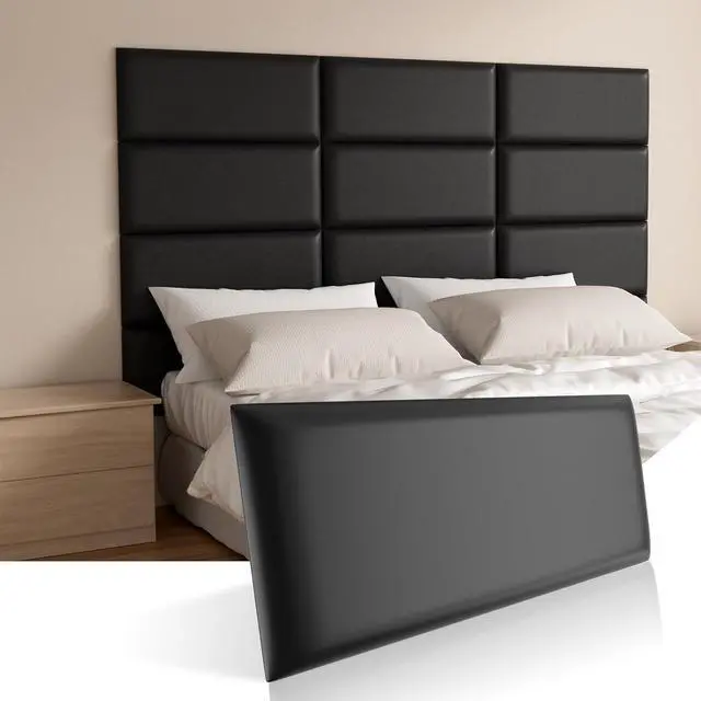 Main image of Headboards Wall Panel for Full, Queen and King, Self-Adhesive 3D Wall Panels, Upholstered Wall Panel for Bedroom/Living Room (12 Pieces 9.84 in x 23.6 in)