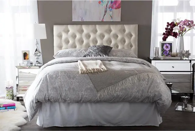 Alt view image 2 of 6 - Baxton Studio Viviana Headboard, Queen, Light Beige