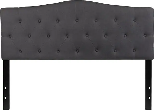 Alt view image 7 of 7 - Flash Furniture Cambridge Tufted Upholstered Headboard for Queen Size Bed, Contemporary Fabric Tufted Headboard with Adjustable Height, Dark Gray