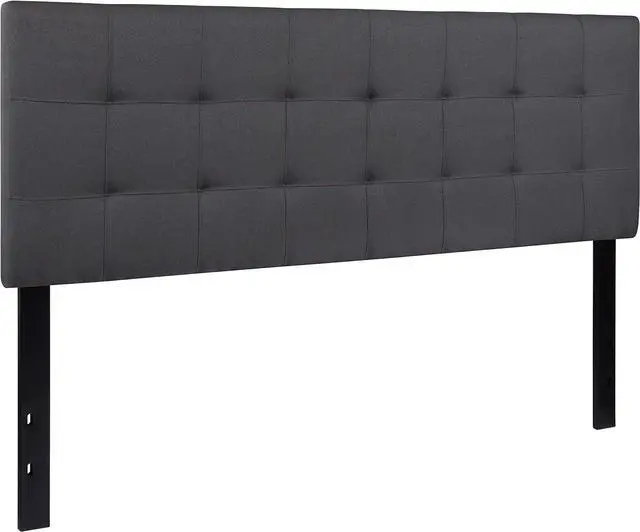 Alt view image 3 of 7 - EMMA + OLIVER Quilted Tufted Queen Size Headboard in Dark Gray Fabric