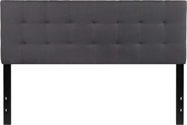 Alt view image 5 of 7 - EMMA + OLIVER Quilted Tufted Queen Size Headboard in Dark Gray Fabric