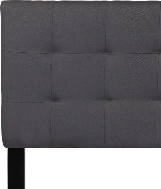 Alt view image 7 of 7 - EMMA + OLIVER Quilted Tufted Queen Size Headboard in Dark Gray Fabric