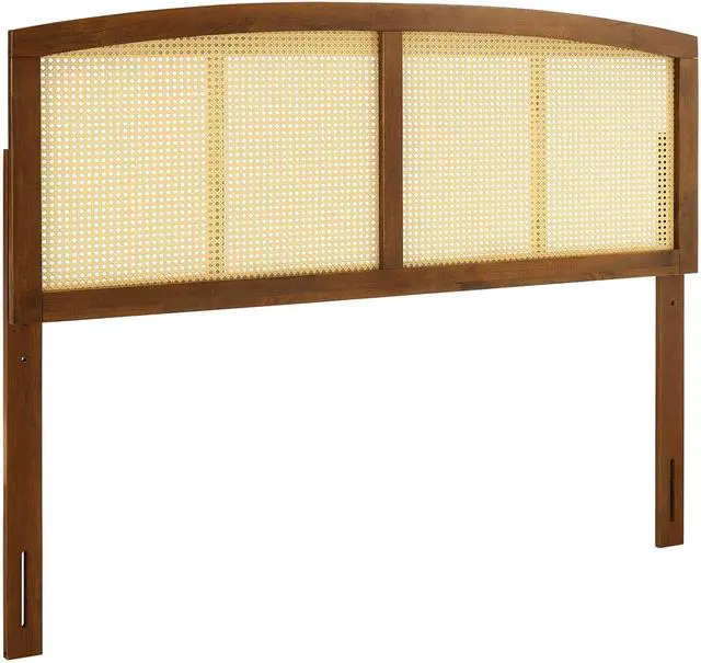 Alt view image 3 of 7 - Modway Halcyon Cane Woven Rattan King Headboard in Walnut