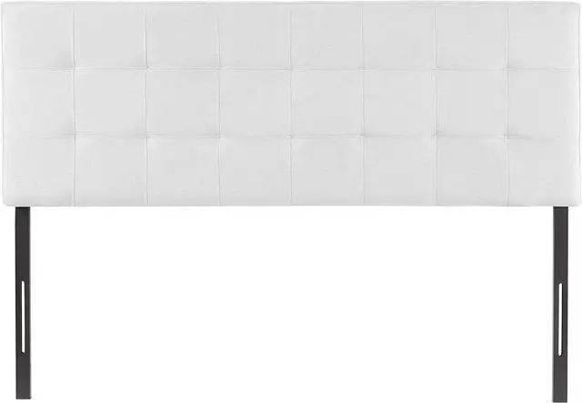 Alt view image 5 of 7 - Naomi Home Jessenia Full headboard only, Height Adjustable Full Size Bed Headboard, Square Tufted Headboard with 12 Positions, Metal Legs, Wall/Bed Mount, Linen Fabric headboard Full, White