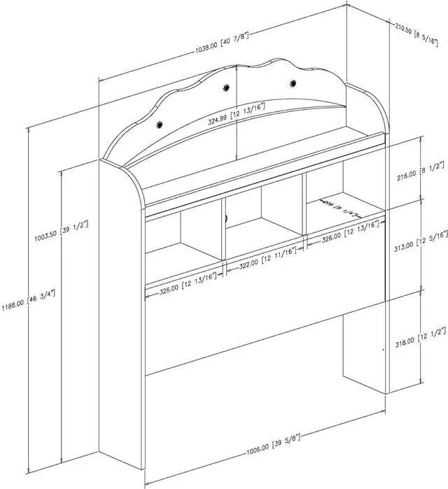 Alt view image 3 of 7 - South Shore Tiara Bookcase Headboard, Twin, White