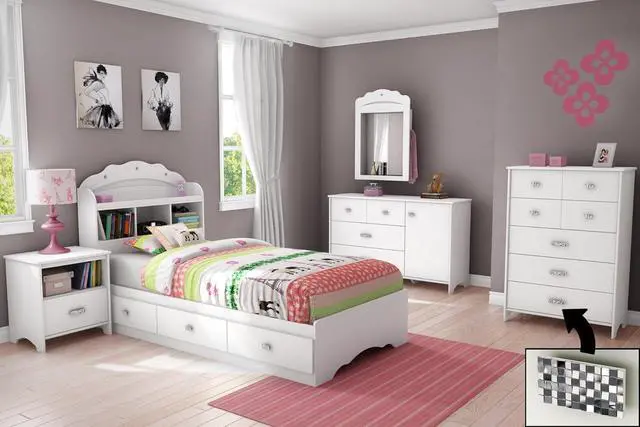 Alt view image 6 of 7 - South Shore Tiara Bookcase Headboard, Twin, White
