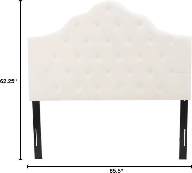 Alt view image 2 of 6 - Christopher Knight Home Marlen Headboard - Fully Upholstered, Queen / Full, Ivory