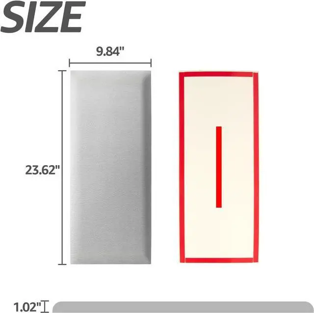 Alt view image 7 of 7 - Art3d Peel and Stick Headboard for Twin, Full and Queen in Velvet Stone, Pack of 6 Panels Sized 9.84" x 23.62", Soundproof Wall Panels 3D, Upholstered Wall Panel