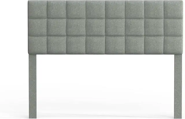 Alt view image 5 of 7 - Glenwillow Home Varia 20" Tall Panel Upholstered Headboard, 3-Row Square Tufting, Full Size, Light Gray