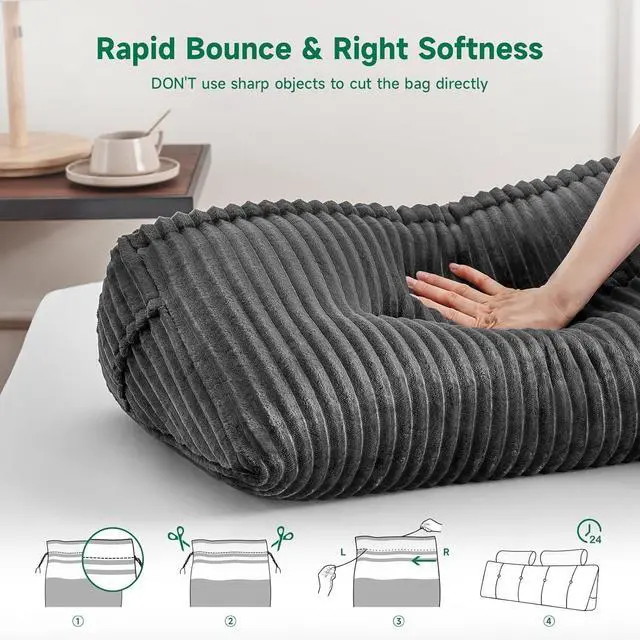Alt view image 3 of 7 - Z-hom Queen Pillow Headboard with 2 Roll Pillow, Triangular Wedge Headboard Pillow, Large Reading Pillow Bed Reading Pillow for Bed Sitting Up Sleeping, Backrest Pillow for Back Pain Relief, Grey