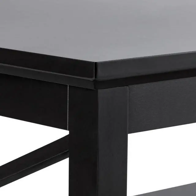 Alt view image 7 of 7 - ChooChoo Oxford Coffee Table with Thicker Legs, Black Wood Coffee Table with Storage for Living Room