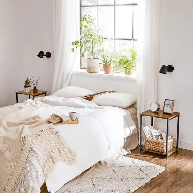 Alt view image 4 of 7 - VASAGLE Side Tables Set of 2, Small End Table, Nightstand for Living Room, Bedroom, Office, Bathroom, Rustic Brown and Black ULET272B01