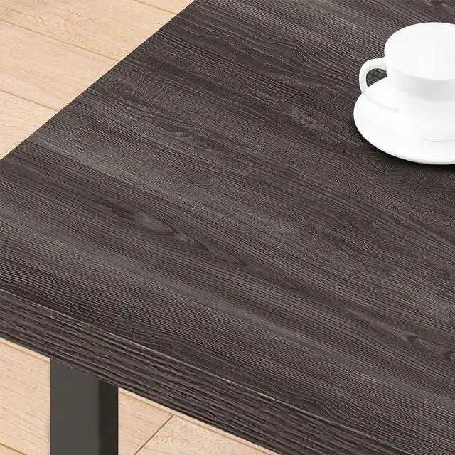 Alt view image 6 of 7 - IBF Industrial Grey Coffee Table, Modern Simple Wood and Metal Center Tables, Minimalist Rectangle Wooden Living Room Table, Vintage Rustic Cocktail Tea Table for Home Bedroom, Dark Gray Oak, 39 inch