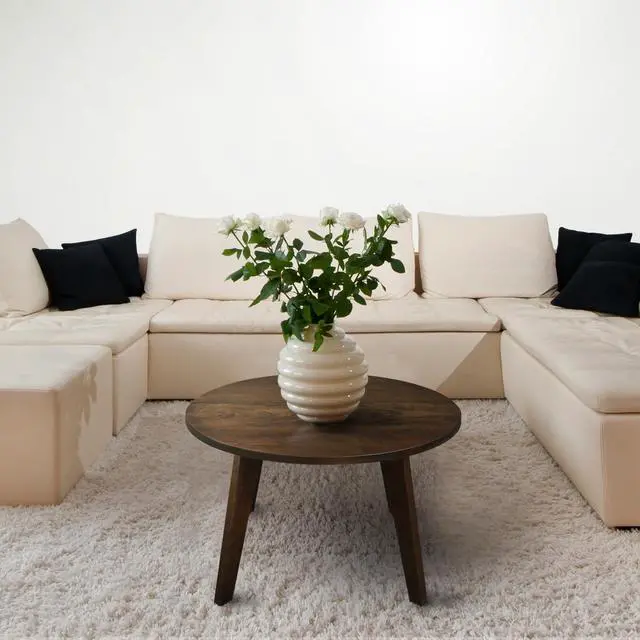 Alt view image 7 of 7 - American Trails Genuine 100% Hardwood Round Coffee Table - Antique Cherry