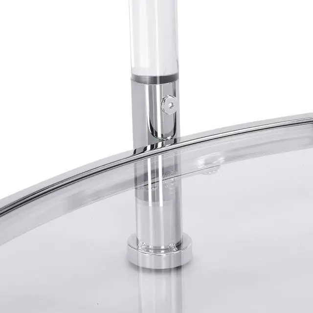 Alt view image 6 of 7 - Tempered Glass Round Coffee Table, 32.3" Modern Acrylic Legs Circle Coffee Table for Living Room