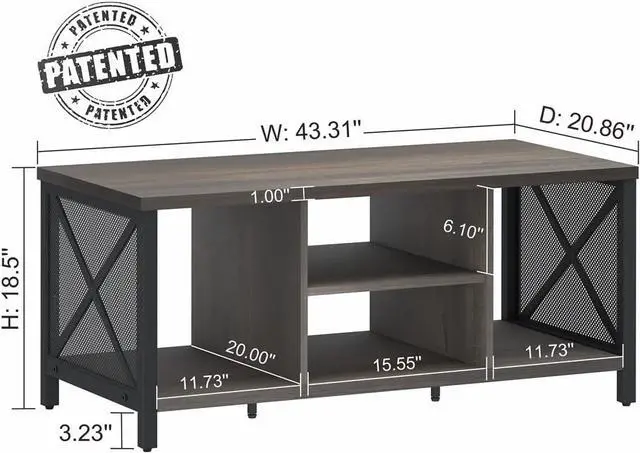 Alt view image 2 of 7 - FATORRI Rustic Coffee Table for Living Room, Farmhouse Dark Wood Center Table, Industrial Rectangle Cocktail Tea Tables (Walnut Brown)