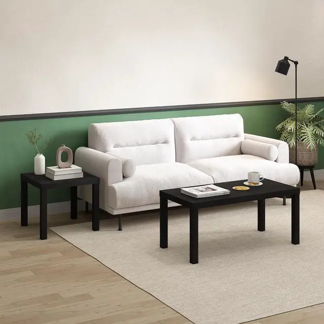 Alt view image 2 of 6 - Furinno Classic Homey Square Parsons Side End Table, 1-Pack, Black