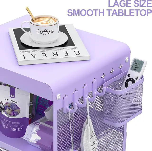 Alt view image 6 of 7 - Kids Nightstand,Kids Bedside Table,Teen Girls Night Stand,Toddler Night Stand,End Table for Girls Room Storage,Purple Nightstand