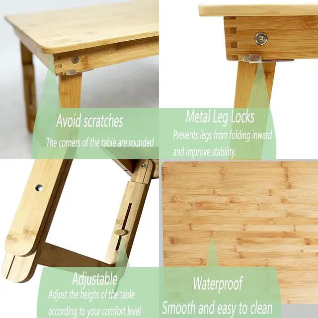 Alt view image 3 of 7 - Bamboo Coffee Table Foldable,Low Floor Table Dining Table Collapsible Oriental Folding Table for Living Room Small Spaces Picnic Table Ground Portable Table,Floor Desk for Adults,33.5x17.7in