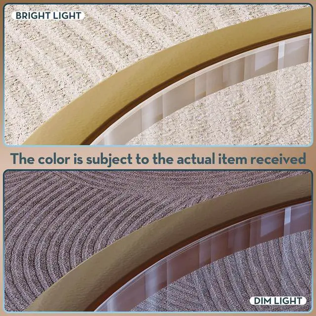 Alt view image 5 of 7 - SAYGOER Small Glass Coffee Table Round Gold Coffee Table for Small Space Modern Simple Center Table with Gold Frame for Living Room Home Office, Easy Assembly