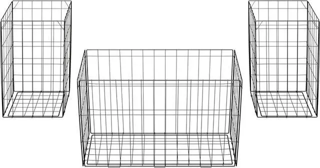 Alt view image 6 of 7 - Set of 3 Living Room Tables - Metal Basket Storage with Removable Lids - 2 Small Side and 1 Large Accent Table by Lavish Home (Brown/Black)