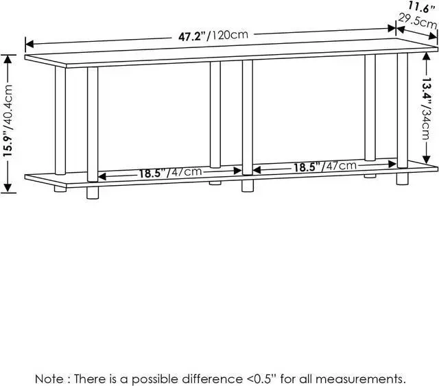 Alt view image 2 of 7 - Furinno Turn-N-Tube No Tools Modern Rectangle Side Table, Bauhaus Oak/Beige