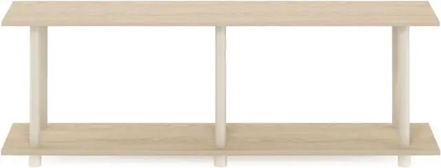 Alt view image 6 of 7 - Furinno Turn-N-Tube No Tools Modern Rectangle Side Table, Bauhaus Oak/Beige