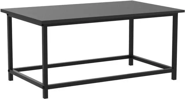 Alt view image 5 of 7 - SAYGOER Black Coffee Table Simple Modern Rectangular Center Table Open Space Minimalist for Living Room Home Office Industrial Cocktail Tables, Easy Assembly, 39.37 x 19.69 x 17.72