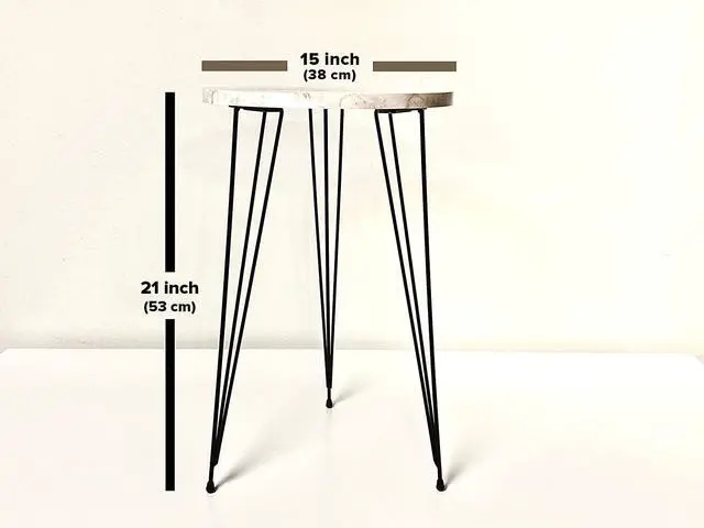 Alt view image 2 of 6 - PAK HOME - Set of 2 End Table - White Marble Look Round Wood Sofa Side Coffee Tables for Small Spaces, Nightstand Bedside Table for Small Spaces