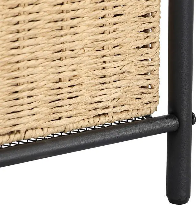 Alt view image 6 of 7 - VECELO Industrial Console Table with 2 Wicker Basket Storage, Rustic Narrow Sofa Tables for Hallway Living Room, Corridor, Easy Assembly, Wide 2-Tier, Retro Brown