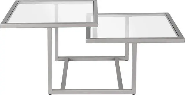 Main image of Henn&Hart 43" Wide Square Coffee Table in Nickel, Modern coffee tables for living room, studio apartment essentials