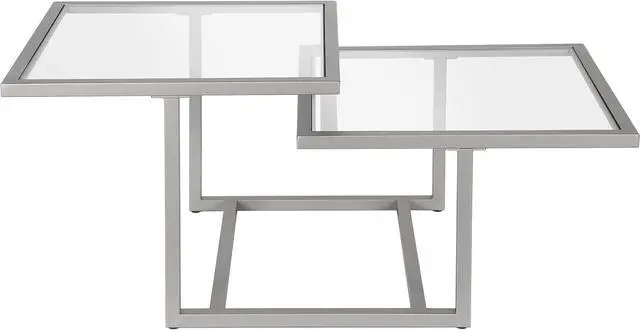 Alt view image 7 of 7 - Henn&Hart 43" Wide Square Coffee Table in Nickel, Modern coffee tables for living room, studio apartment essentials