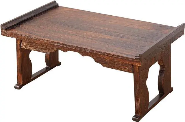 Main image of Japanese Floor Table,Small Coffee Table & Tea Table, Altar Table for Meditation,Low Table for Sitting on The Floor,Wood Bed Table Trays with Foldable Legs,Bed Laptop Desk