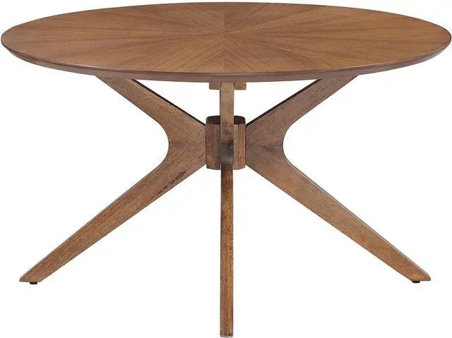 Alt view image 4 of 7 - Modway EEI-6557-WAL Crossroads Round Wood Coffee Table, Walnut
