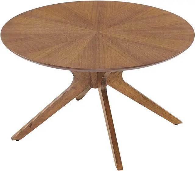 Alt view image 5 of 7 - Modway EEI-6557-WAL Crossroads Round Wood Coffee Table, Walnut