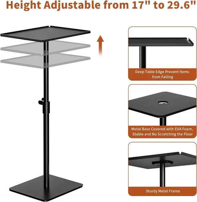 Alt view image 5 of 7 - RCHYFEED Metal End Table,Height Adjustable Tall Side Tables Living Room,Small Side Table for Small Spaces with Matte Black Tray,Square Drink Coffee Tables Sofa Table for Bedroom,Indoor & Outdoor