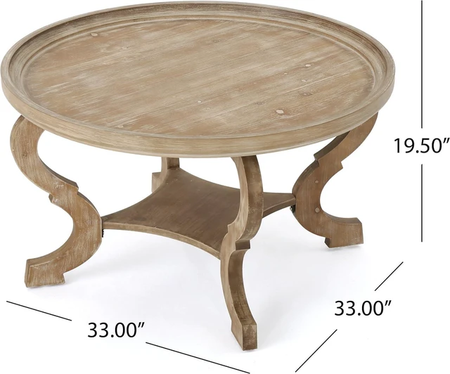 Alt view image 2 of 7 - Christopher Knight Home Althea Faux Wood Circular Coffee Table, Nature