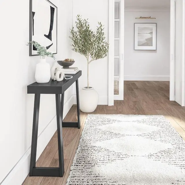 Alt view image 4 of 5 - Plank+Beam Solid Wood Console Table, 46.25 Inch, Sofa Table, Narrow Entryway Table for Hallway, Behind The Couch, Living Room, Foyer, Easy Assembly, Black