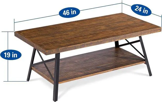 Alt view image 2 of 6 - Olee Sleep Cocktail Table with Metal Legs, Rustic Brown