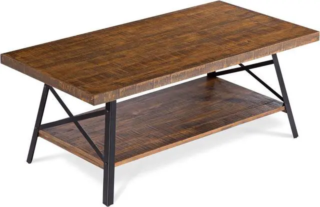 Alt view image 4 of 6 - Olee Sleep Cocktail Table with Metal Legs, Rustic Brown