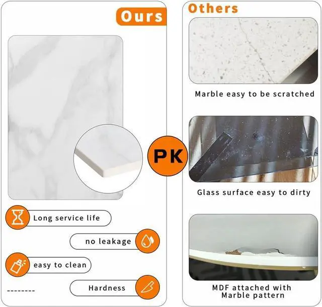 Alt view image 5 of 7 - Wisfor Sintered Stone End Table: 2 Tier Square White Sofa Side Table - Small Coffee Table with Black Frame - Modern Bedside Nightstand for Living Room Bedroom