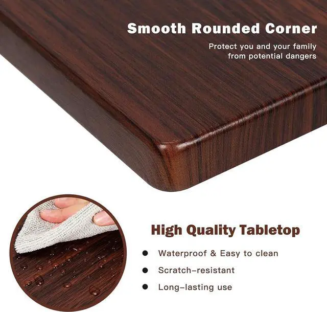 Alt view image 6 of 7 - Tangkula Sofa Side Table C Shaped Table, Vintage Couch Table Sofa Side Table for Coffee Snack Laptop, Living Room TV Tray End Table