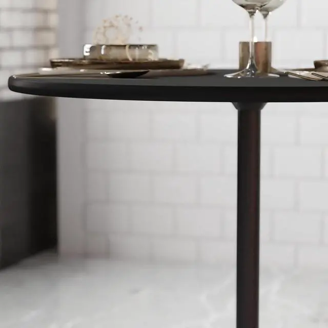 Alt view image 6 of 7 - Flash Furniture Lars Black 30'' Round Wood Cocktail Table with 30'' and 42'' Columns