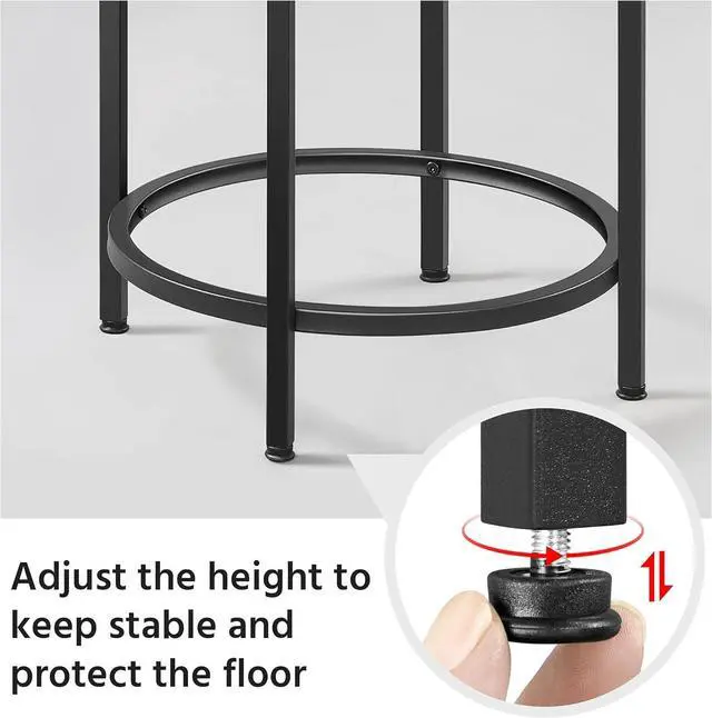 Alt view image 7 of 7 - Yaheetech Glass End Table, Round Side Table, Small Coffee Accent Table Nightstand w/Glass Top & Metal Frame for Living Room/Balcony/Bedroom/Porch/Small Space, Modern Style, Black