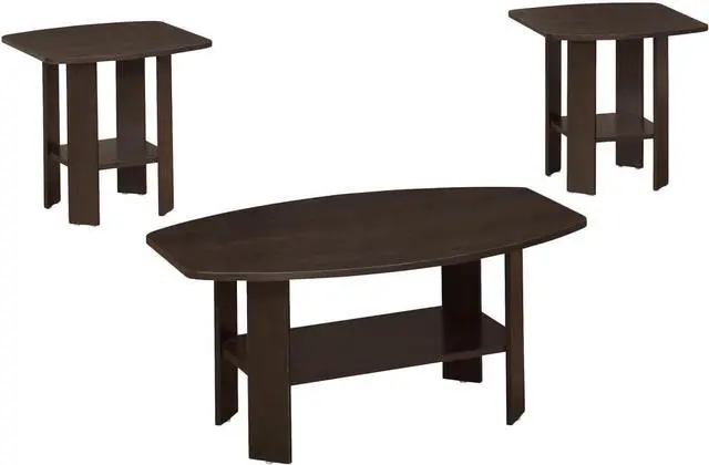 Main image of Monarch Specialties 7924P Table, 3pcs Set, Coffee, End, Side, Accent, Living Room, Laminate, Brown, Transitional Set-3Pcs Espresso, 35.5" L x 21.5" W x 16.25" H, Cappuccino
